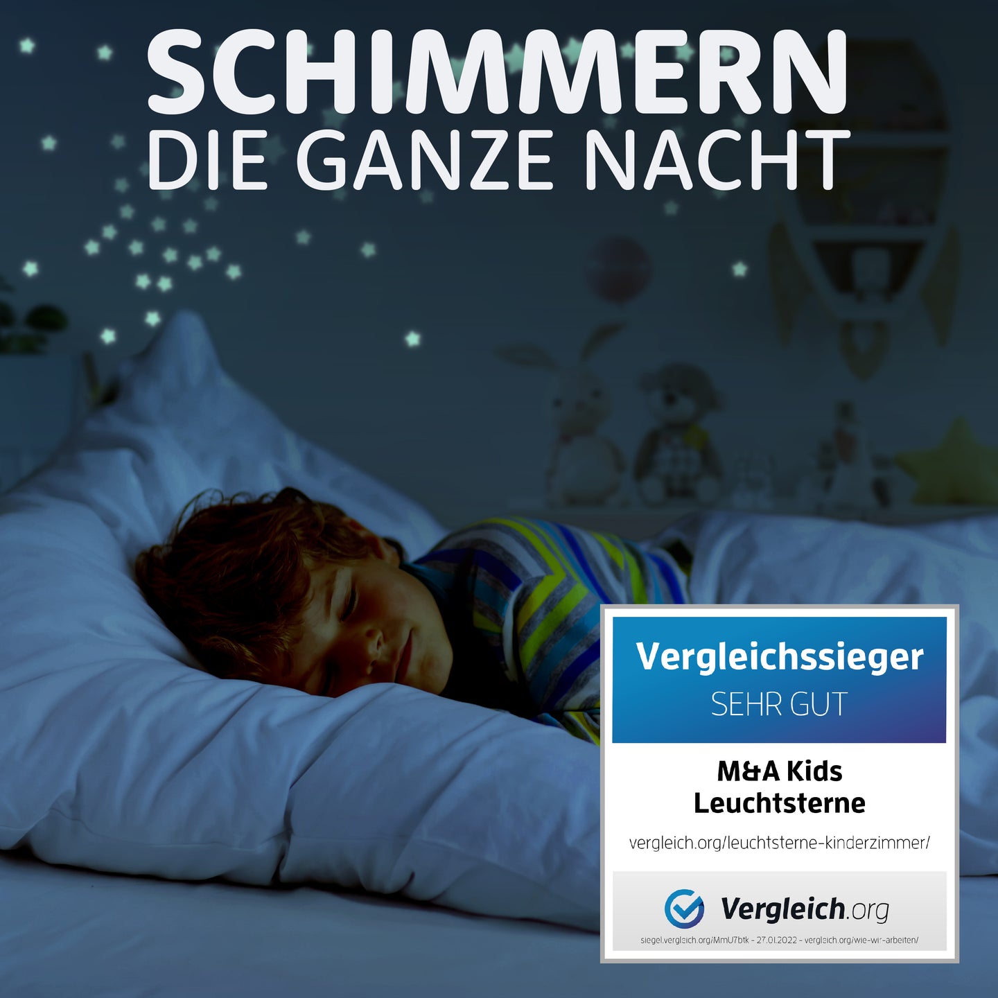 Leuchtsterne Wandsticker Kinderzimmer - im Dunkeln leuchtend, LILIMAUS