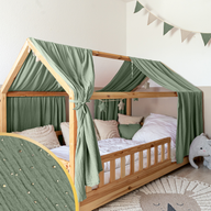 SPARSET: Hausbett Himmel Typ B Betthimmel mit Goldapplikation + Wimpel-/Sternenkette ab