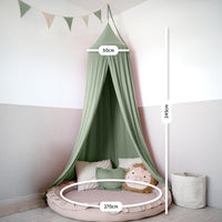 Baldachin Eukalyptus / mit Goldapplikation – Musselin Betthimmel mit Goldapplikation fürs Kinderzimmer LILIMAUS