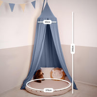 Baldachin Blau / ohne Goldapplikation – Musselin Betthimmel fürs Kinderzimmer LILIMAUS