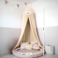 Baldachin Creme / mit Goldapplikation – Musselin Betthimmel mit Goldapplikation fürs Kinderzimmer LILIMAUS