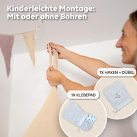 Baldachin Creme / mit Goldapplikation – Musselin Betthimmel mit Goldapplikation fürs Kinderzimmer LILIMAUS