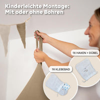 Baldachin Dunkelbeige / ohne Goldapplikation – Musselin Betthimmel fürs Kinderzimmer LILIMAUS