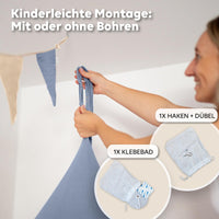Baldachin Blau / ohne Goldapplikation – Musselin Betthimmel fürs Kinderzimmer LILIMAUS