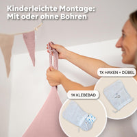 Baldachin Puderrosa / ohne Goldapplikation – Musselin Betthimmel fürs Kinderzimmer LILIMAUS