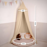Baldachin Creme / ohne Goldapplikation – Musselin Betthimmel fürs Kinderzimmer LILIMAUS