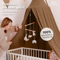Baldachin Nougat / ohne Goldapplikation – Musselin Betthimmel fürs Kinderzimmer LILIMAUS