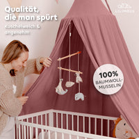 Baldachin Altrosa / ohne Goldapplikation – Musselin Betthimmel fürs Kinderzimmer LILIMAUS