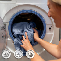 Baldachin Blau / mit Goldapplikation – Musselin Betthimmel mit Goldapplikation fürs Kinderzimmer LILIMAUS