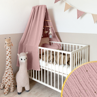 SPARSET: Babybett Himmel mit Goldapplikation + Wimpel-/Sternenkette ab