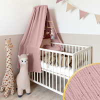 SPARSET: Babybett Himmel mit Goldapplikation + Wimpel-/Sternenkette ab