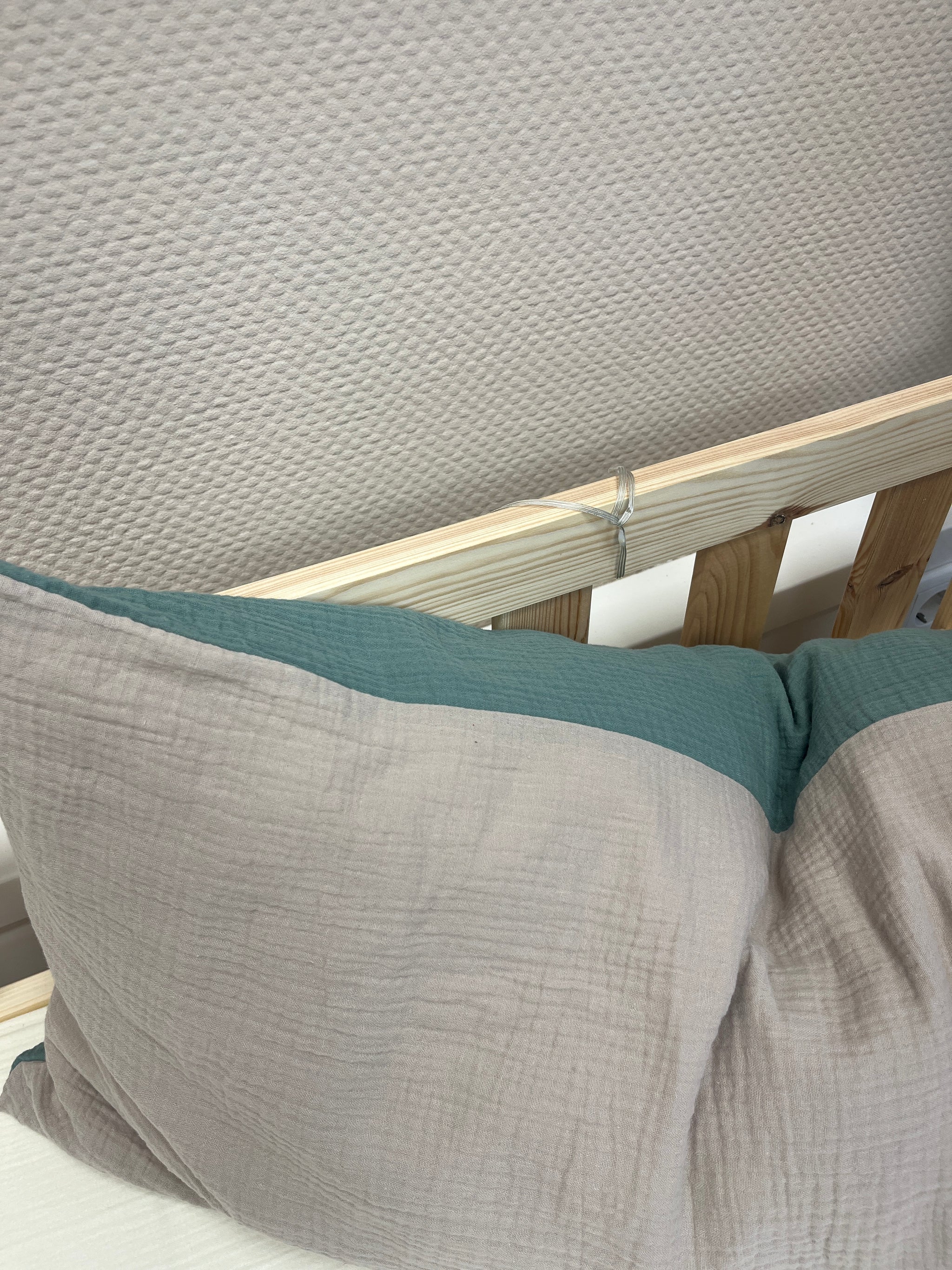 Hellbeige & Eukalyptus / 1 Kissen 40x80