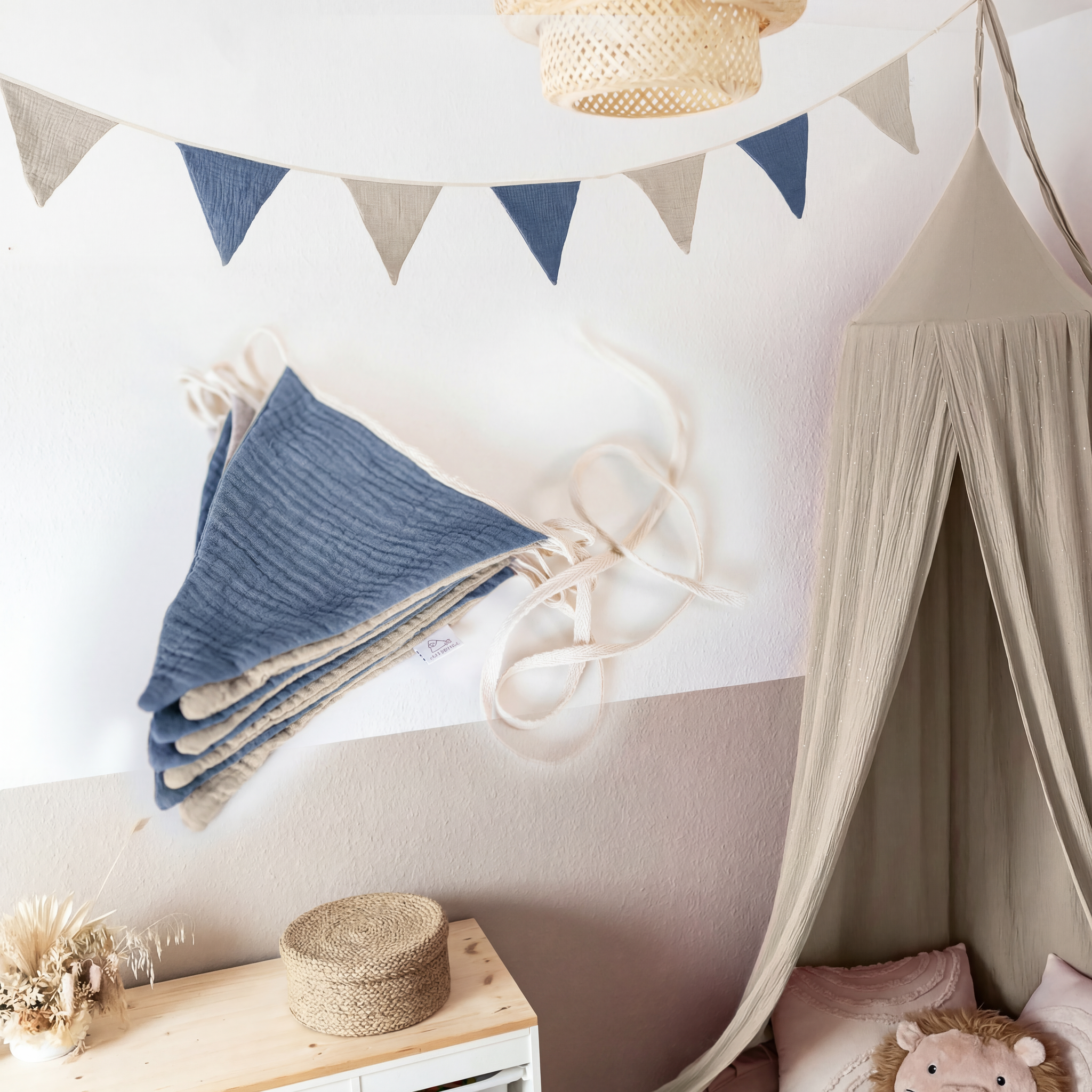 blau & hellbeige