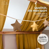 senfgelb & nougat / sterne / ohne goldapplikation