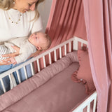 Babybett Himmel (Gold) + Bettschlange + Babybettlaken + Wimpelkette/Sternenkette (Gold) ab