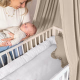 Babybett Himmel (Gold) + Bettschlange + Babybettlaken + Wimpelkette/Sternenkette (Gold) ab