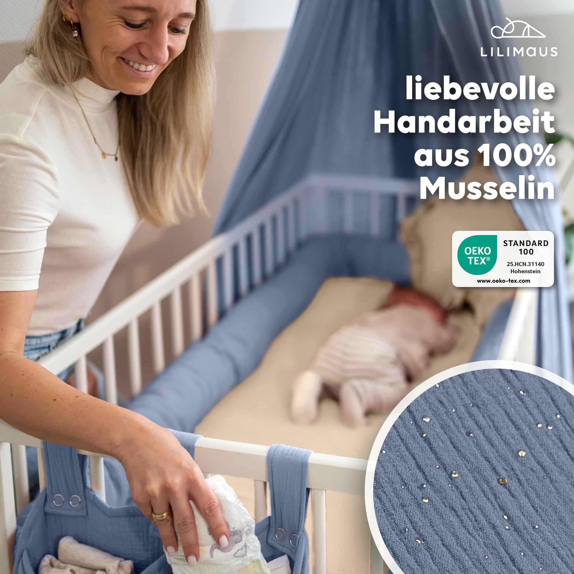 Blau / mit Goldapplikation