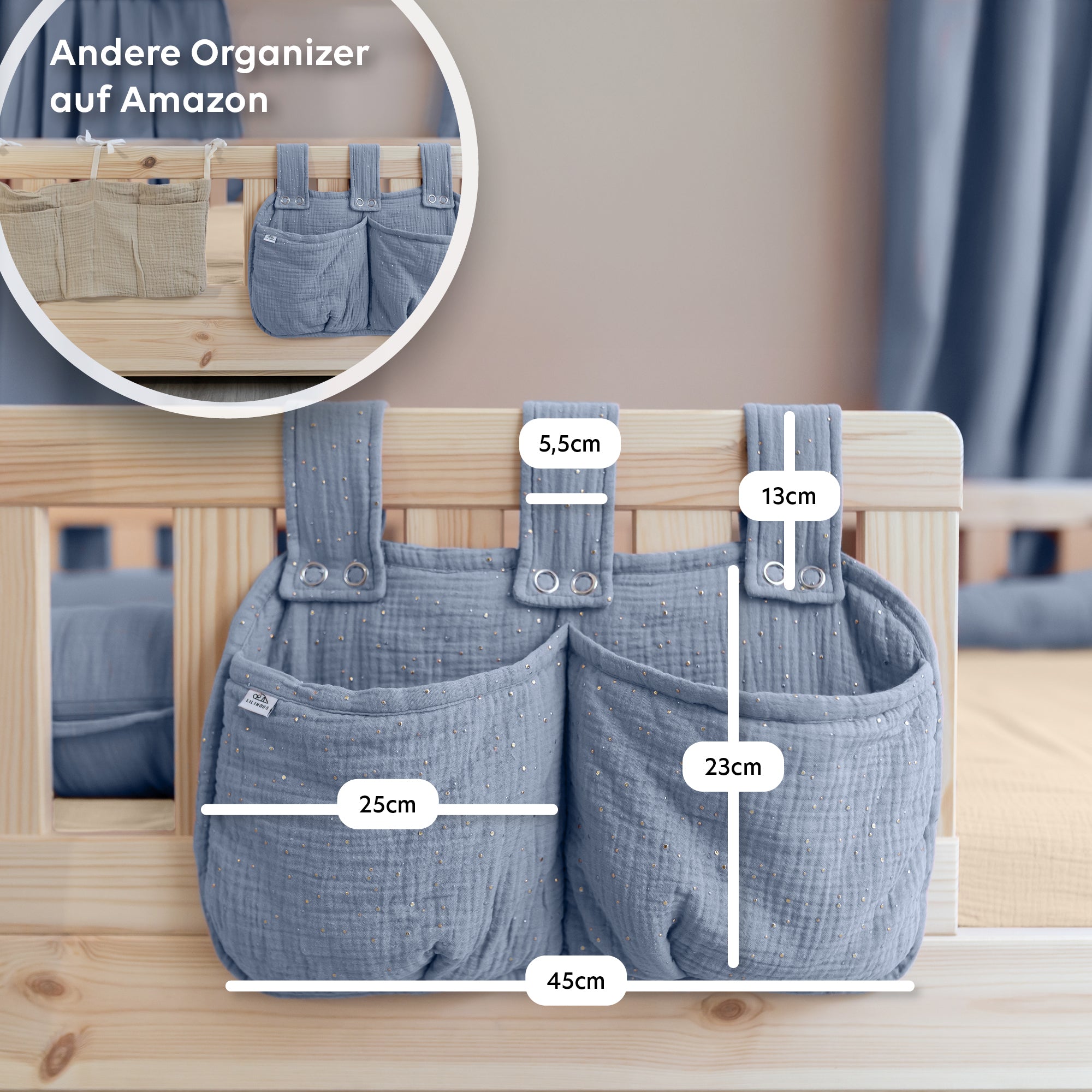 Blau / mit Goldapplikation