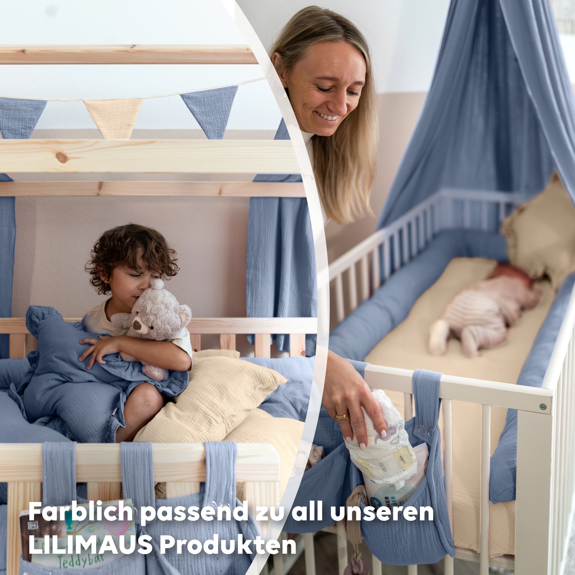 Blau / mit Goldapplikation