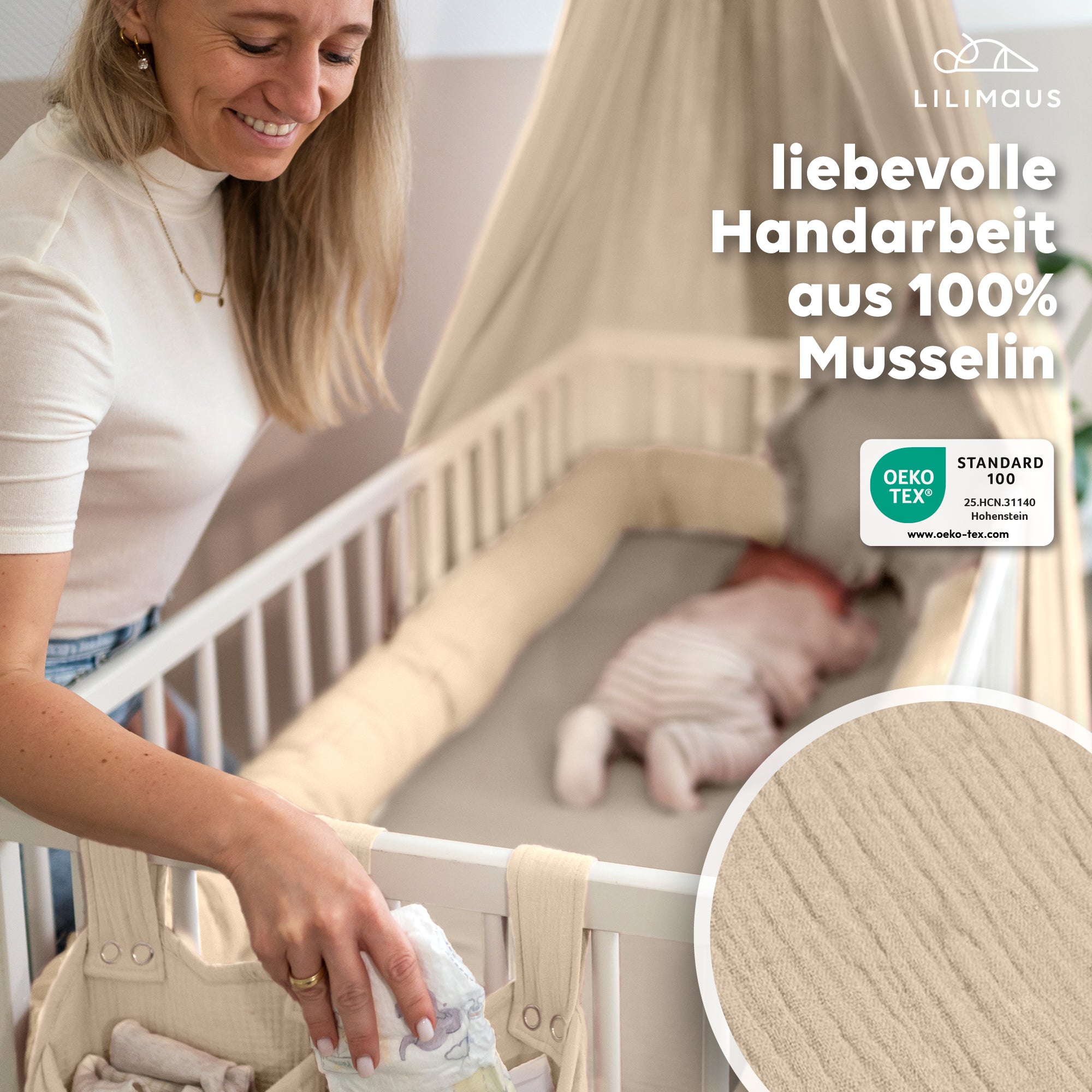 Creme / mit Goldapplikation