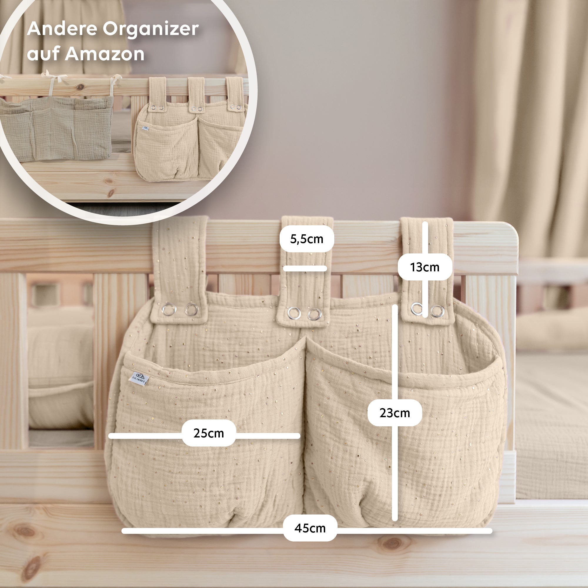 Creme / mit Goldapplikation