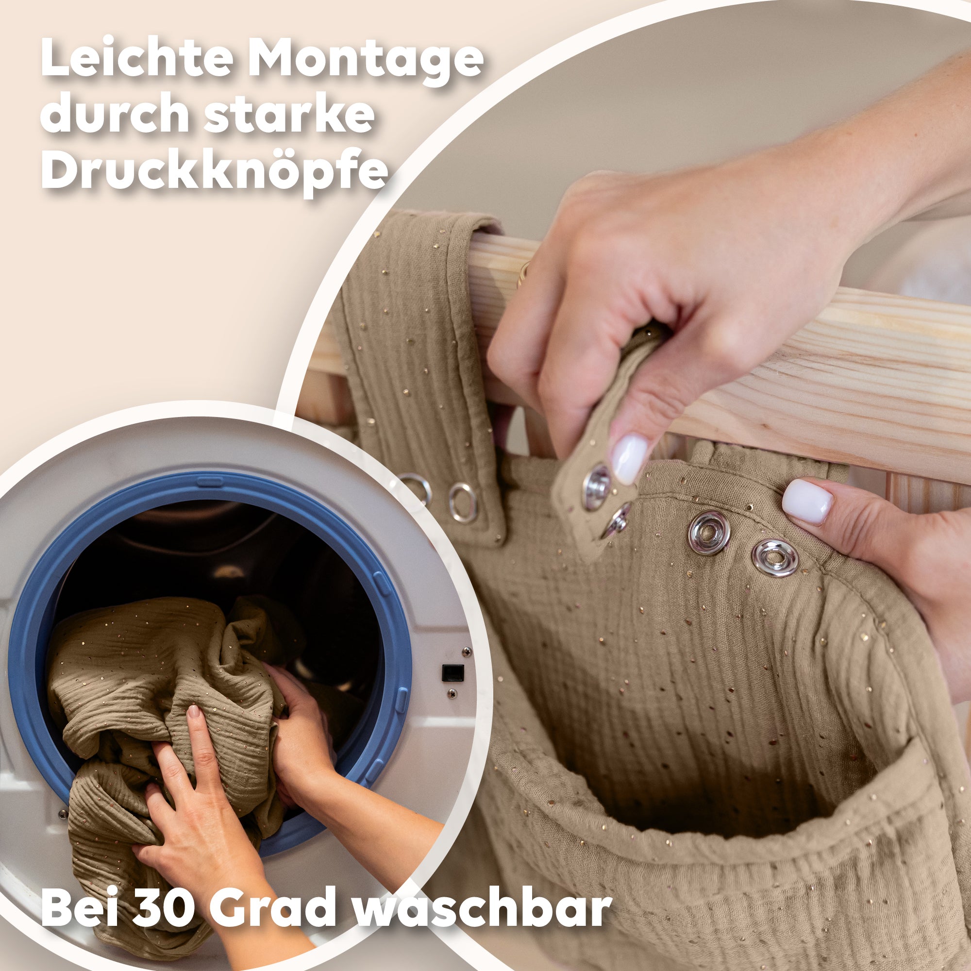 Dunkelbeige / mit Goldapplikation