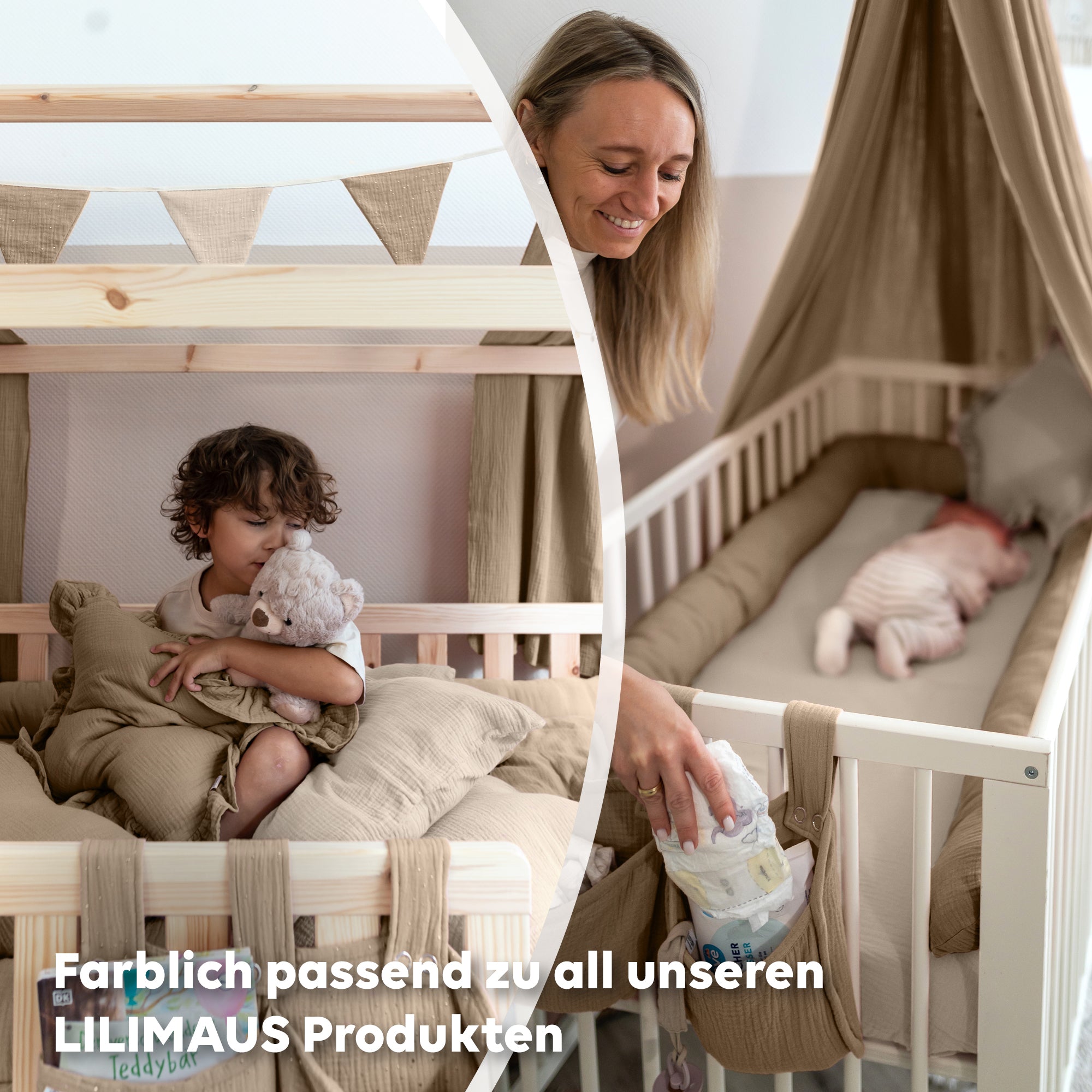 Dunkelbeige / mit Goldapplikation