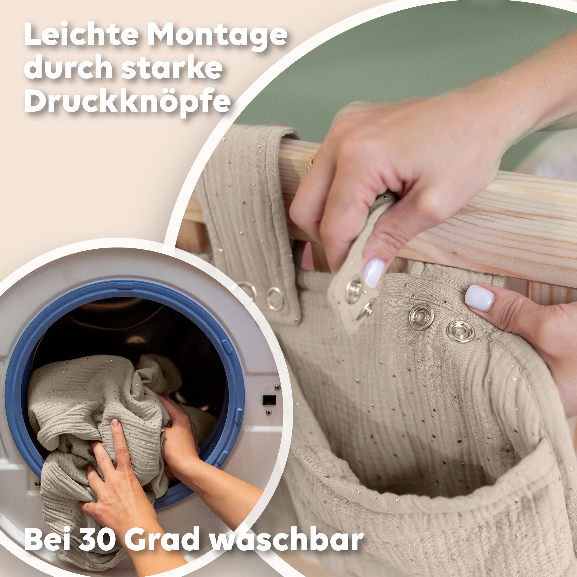 Hellbeige / mit Goldapplikation