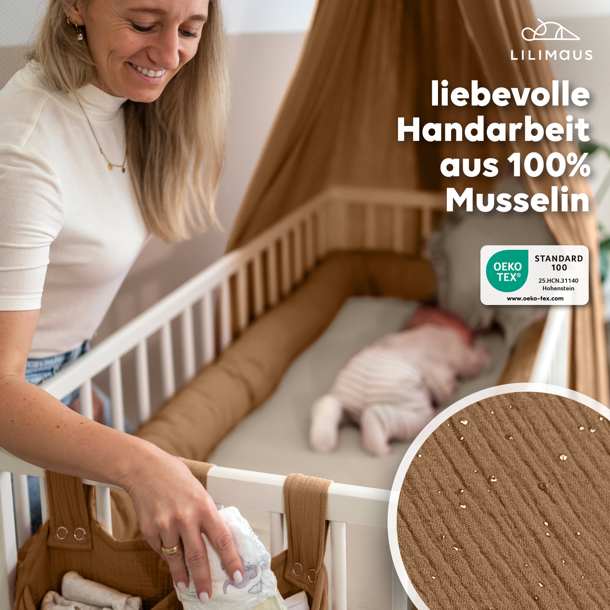 Nougat / mit Goldapplikation