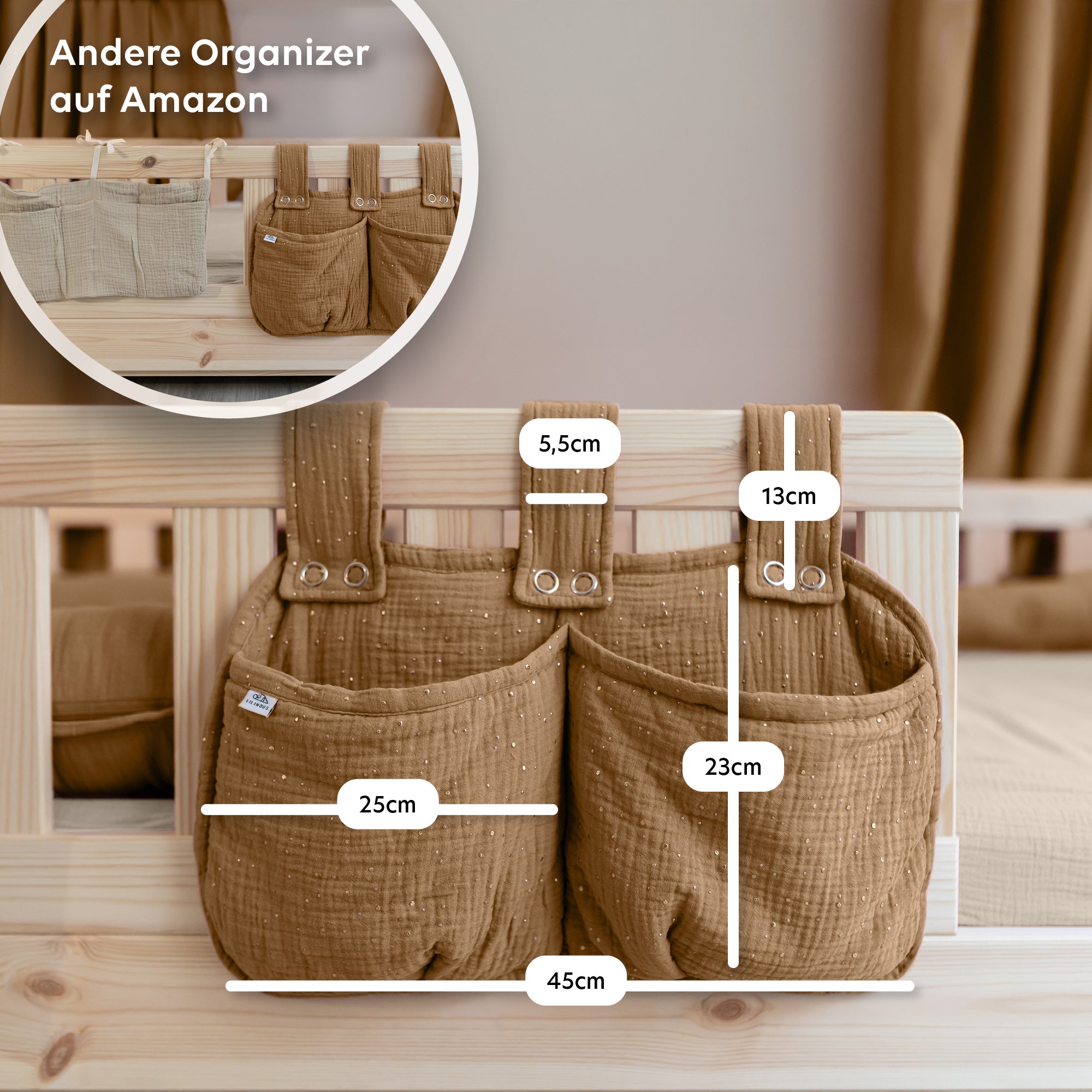 Nougat / mit Goldapplikation