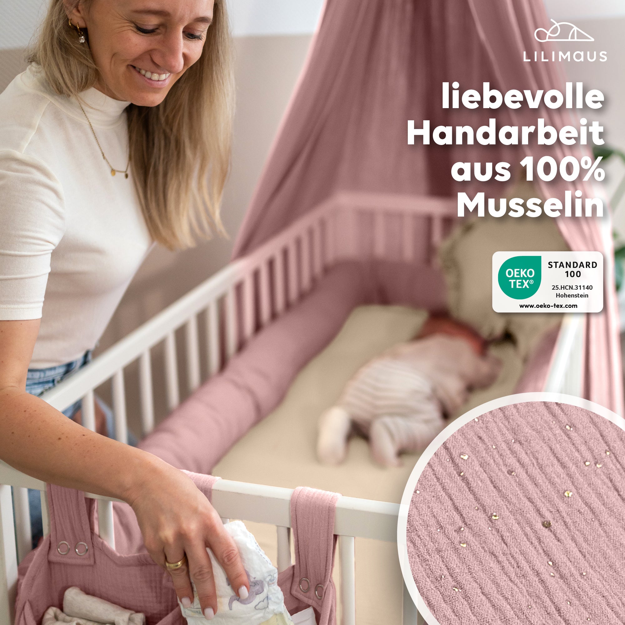 Puderrosa / mit Goldapplikation