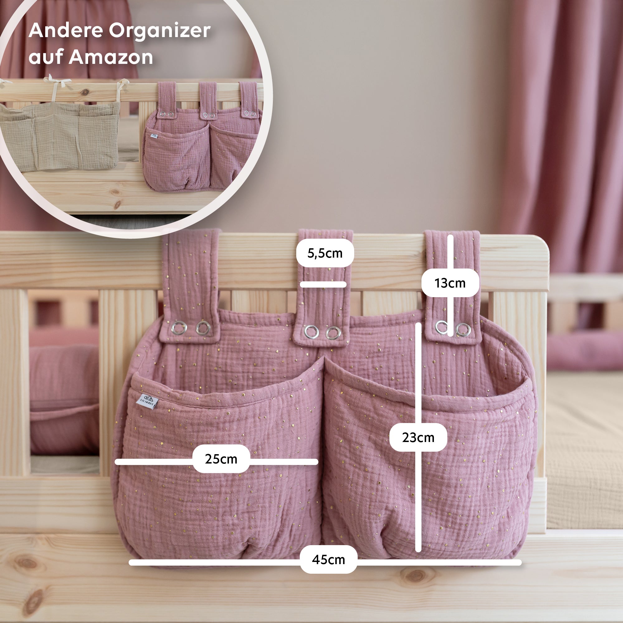 Altrosa / mit Goldapplikation