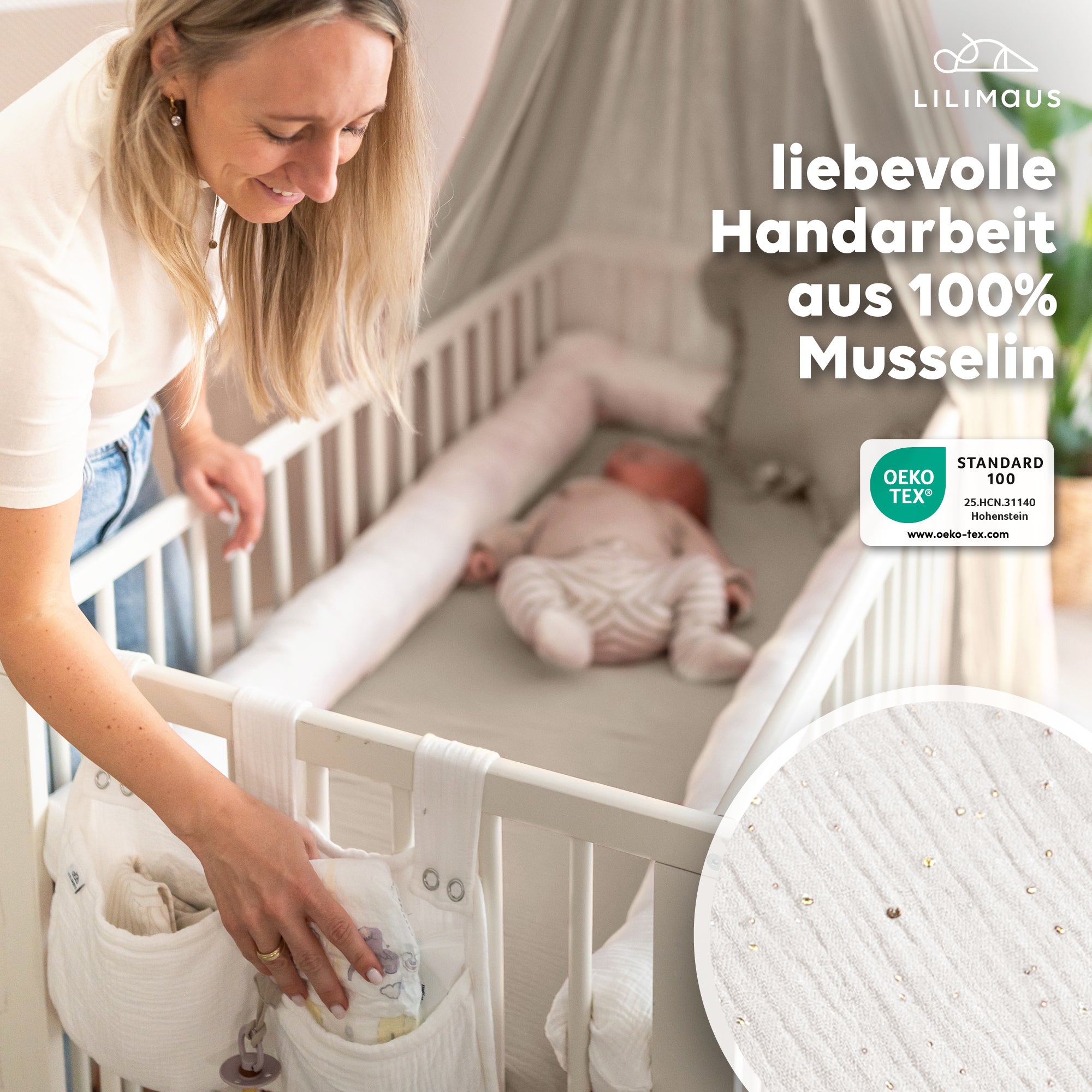 Weiß / mit Goldapplikation