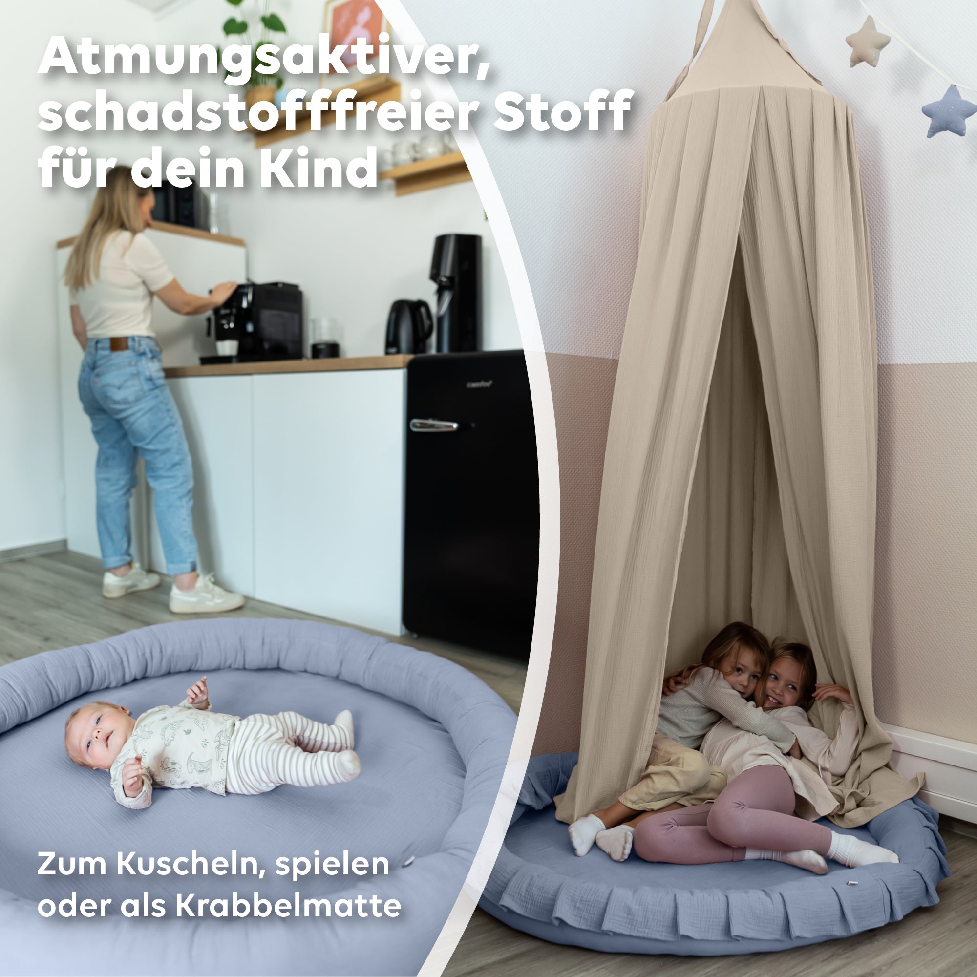 SPARSET:  Baldachin + Bodenkissen + Wimpelkette/Sternenkette ab