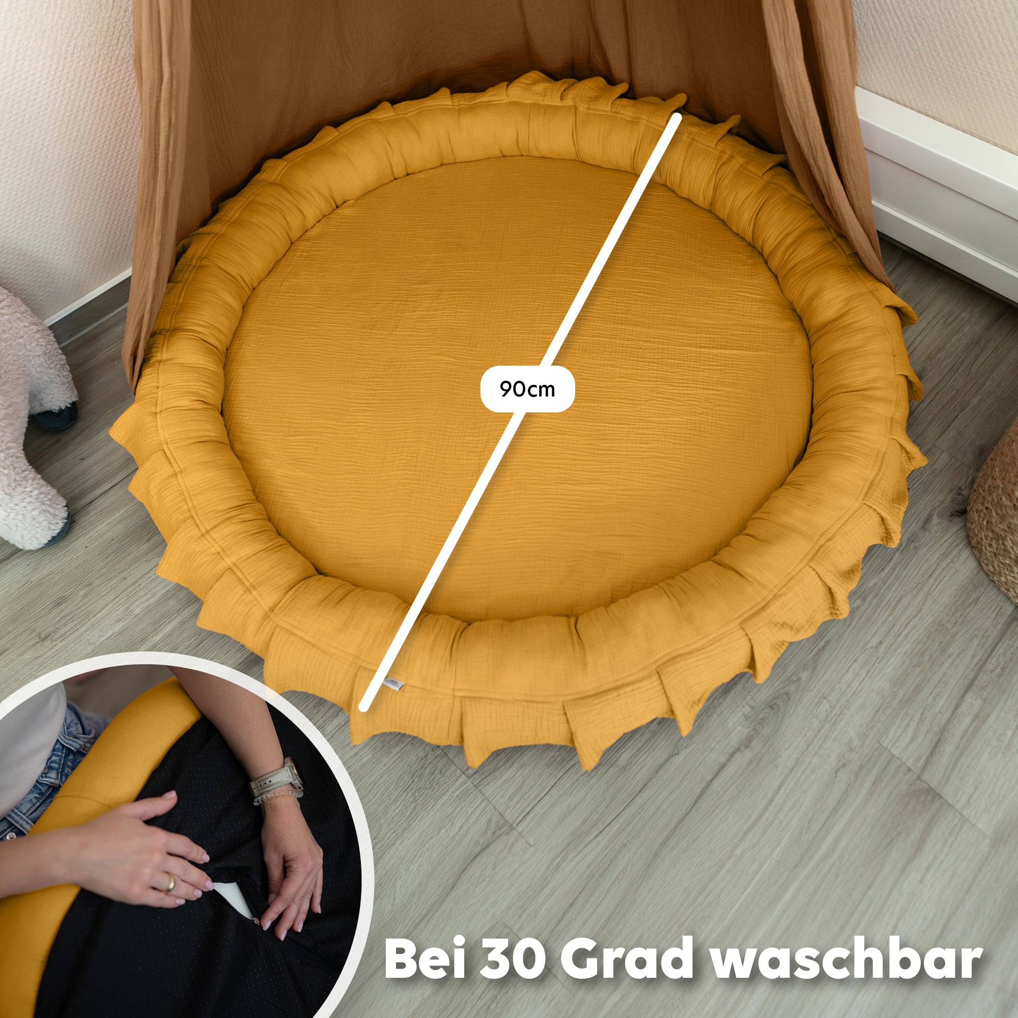 senfgelb / mit Flatter