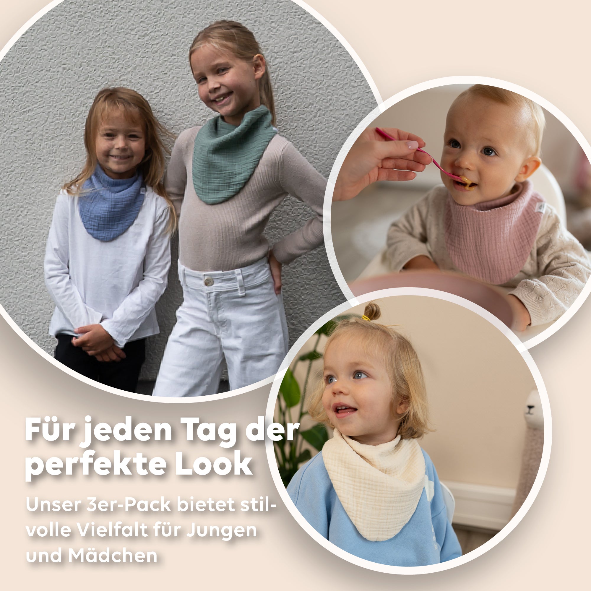 Hellbeige & Blau & Eukalyptus / Baby