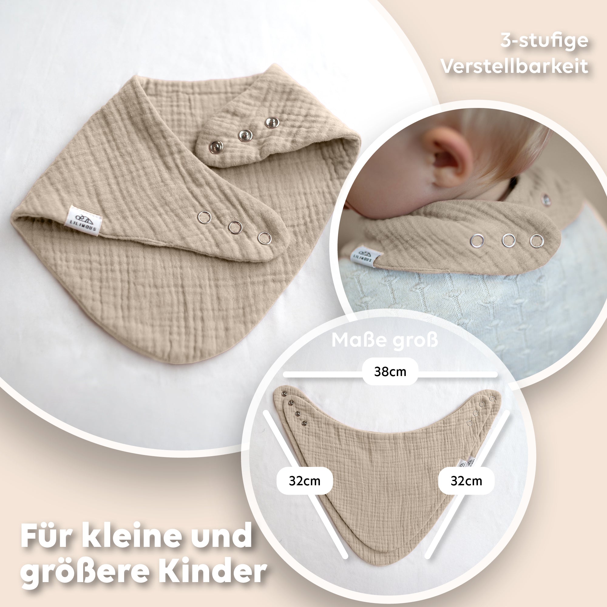 Hellbeige & Creme & Dunkelbeige / Kleinkind