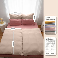 Beigerosa / 200x200 + 2x Kissen 80x80 200x220 + 2x Kissen 80x80 220x240 + 2x Kissen 80x80