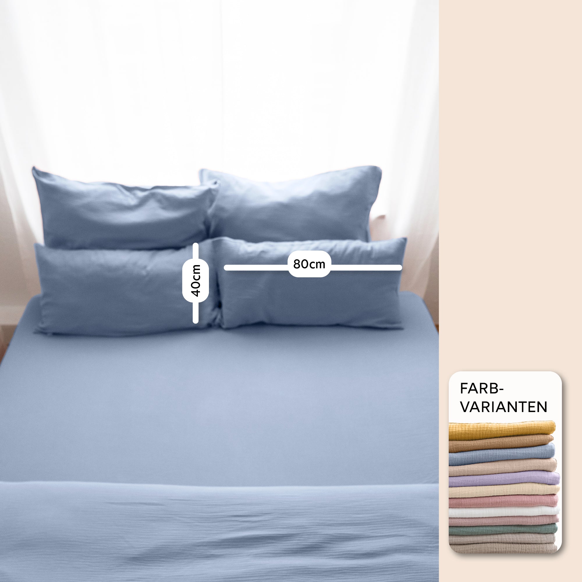Blau / 1 Kissen 40x80