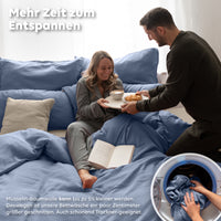 Blau / 200x200 + 2x Kissen 80x80 200x220 + 2x Kissen 80x80 220x240 + 2x Kissen 80x80 135x200 + 1 Kissen 80x80 155x220 + 1 Kissen 80x80