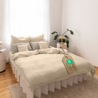 Creme / 200x200 + 2x Kissen 80x80 200x220 + 2x Kissen 80x80 220x240 + 2x Kissen 80x80 135x200 + 1 Kissen 80x80 155x220 + 1 Kissen 80x80