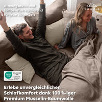 Dunkelbeige / 200x200 + 2x Kissen 80x80 200x220 + 2x Kissen 80x80 220x240 + 2x Kissen 80x80 135x200 + 1 Kissen 80x80 155x220 + 1 Kissen 80x80