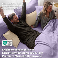 Flieder / 200x200 + 2x Kissen 80x80 200x220 + 2x Kissen 80x80 220x240 + 2x Kissen 80x80 135x200 + 1 Kissen 80x80 155x220 + 1 Kissen 80x80