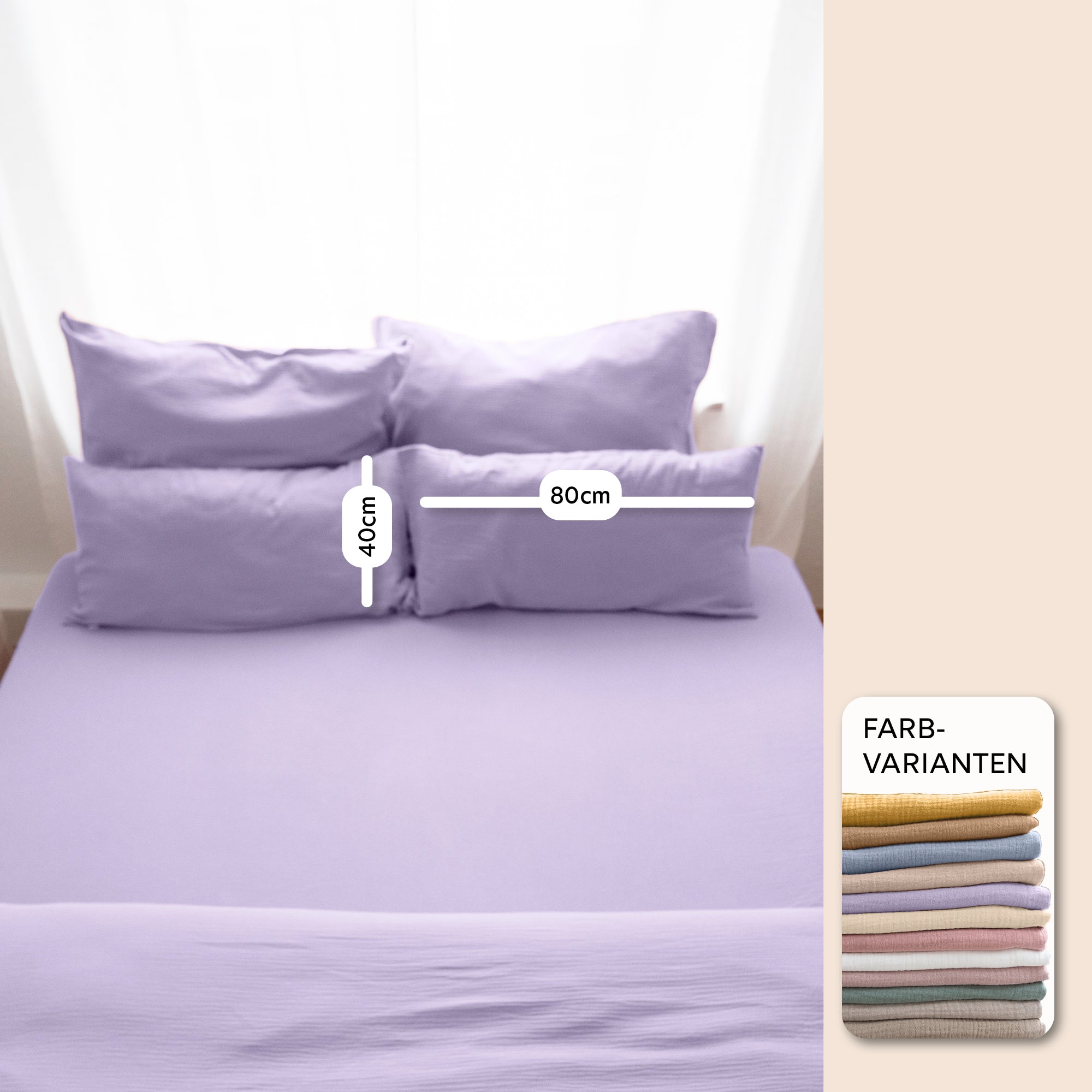 Flieder / 1 Kissen 40x80