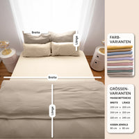 Hellbeige & Creme / 200x200 + 2x Kissen 80x80 200x220 + 2x Kissen 80x80 220x240 + 2x Kissen 80x80
