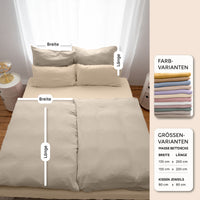 Hellbeige & Creme / 135x200 + 1 Kissen 80x80 155x220 + 1 Kissen 80x80