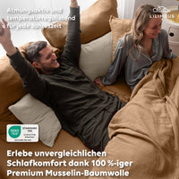 Nougat / 200x200 + 2x Kissen 80x80 200x220 + 2x Kissen 80x80 220x240 + 2x Kissen 80x80 135x200 + 1 Kissen 80x80 155x220 + 1 Kissen 80x80