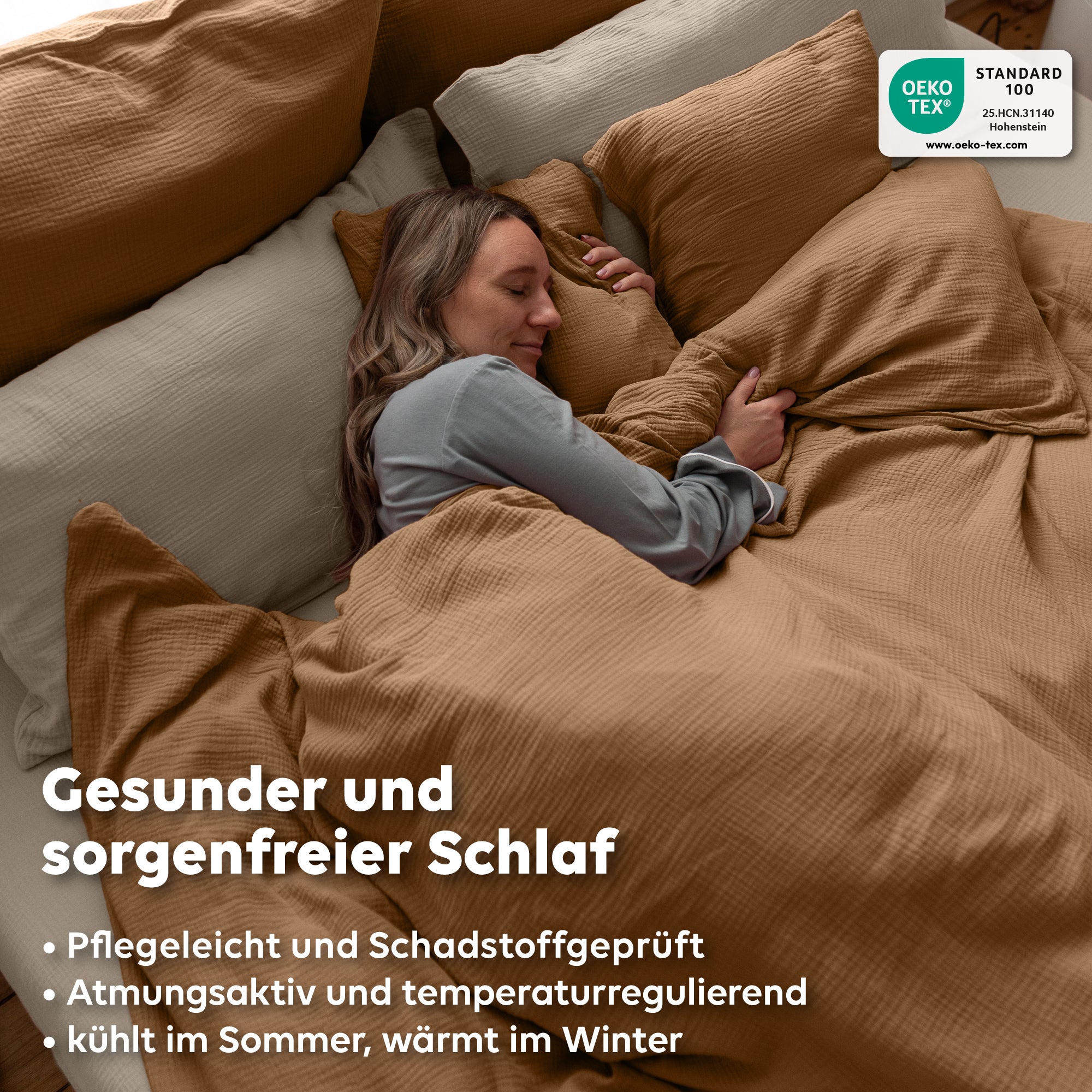 Nougat / 200x200 + 2x Kissen 80x80 200x220 + 2x Kissen 80x80 220x240 + 2x Kissen 80x80 135x200 + 1 Kissen 80x80 155x220 + 1 Kissen 80x80