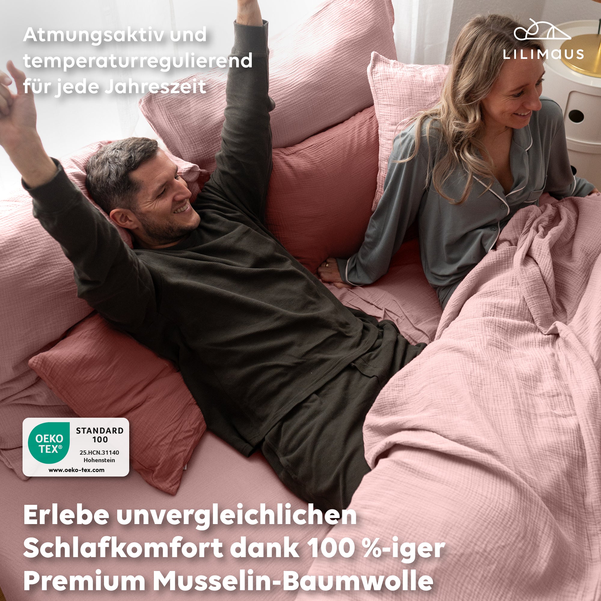 Puderrosa / 200x200 + 2x Kissen 80x80 200x220 + 2x Kissen 80x80 220x240 + 2x Kissen 80x80 135x200 + 1 Kissen 80x80 155x220 + 1 Kissen 80x80