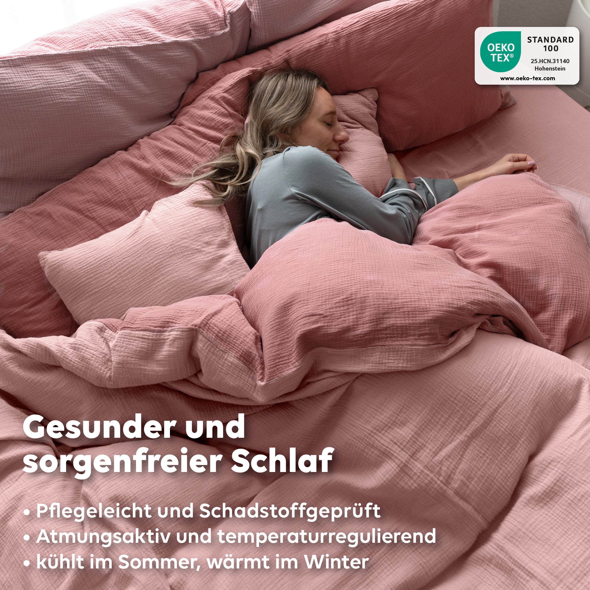 Puderrosa & Altrosa / 200x200 + 2x Kissen 80x80 200x220 + 2x Kissen 80x80 220x240 + 2x Kissen 80x80 135x200 + 1 Kissen 80x80 155x220 + 1 Kissen 80x80